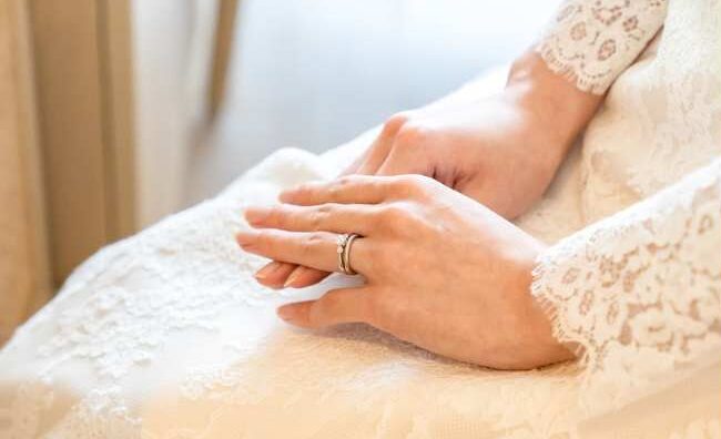 結婚式の装着写真