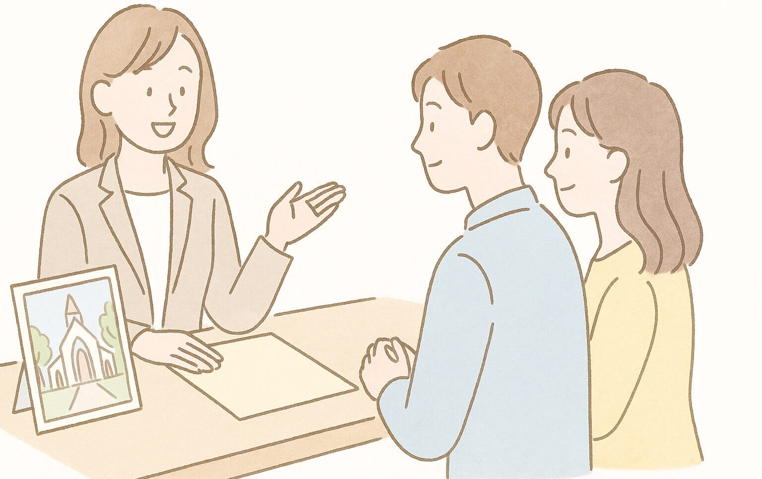 相談するカップル