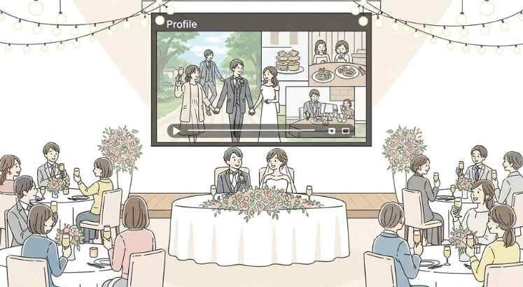 結婚式ムービーの上映