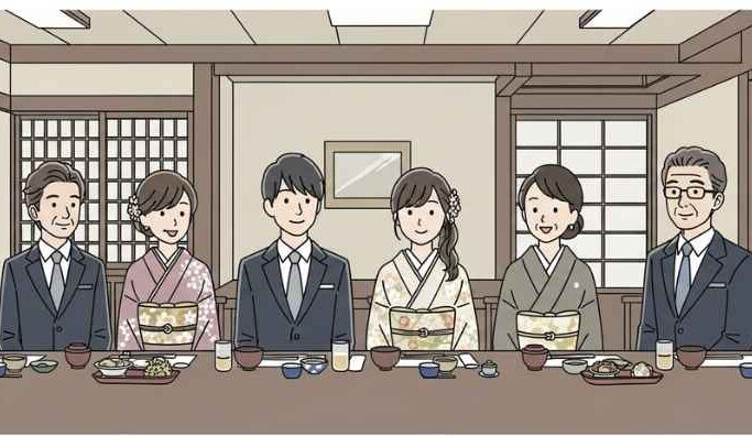 料亭での顔合わせ